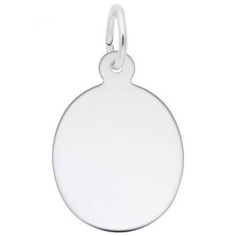 Sterling Silver Oval Disc Pendant