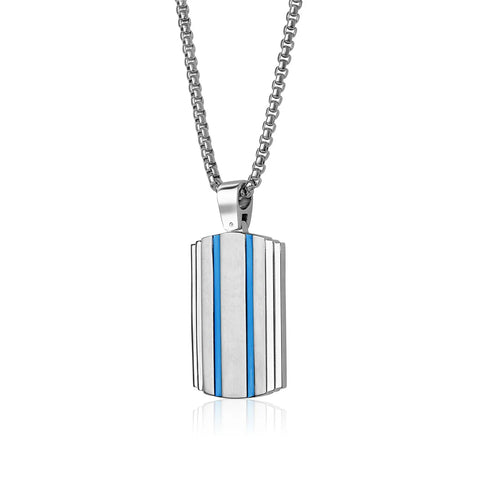 ITALGEM Striped Dog Tag Pendant