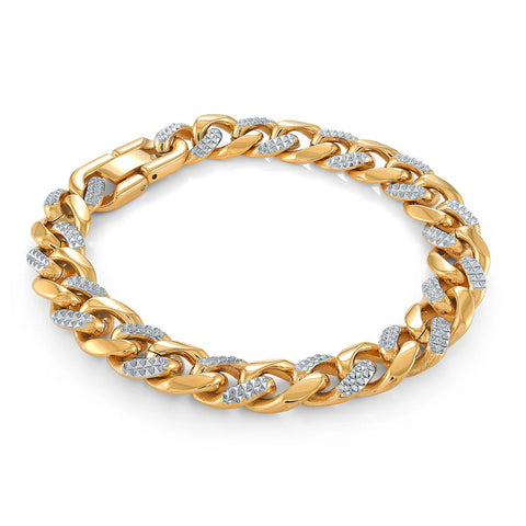 ITALGEM DIAMOND CUT 10MM CURB BRACELET