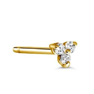 14kt Yellow Gold CZ Cluster Nose Stud