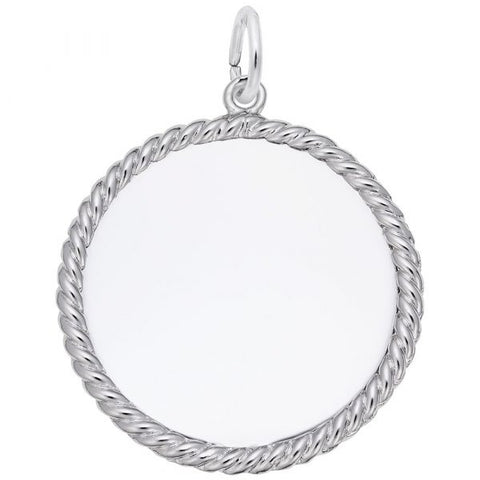 Sterling Silver Medium Rope Disc Pendant