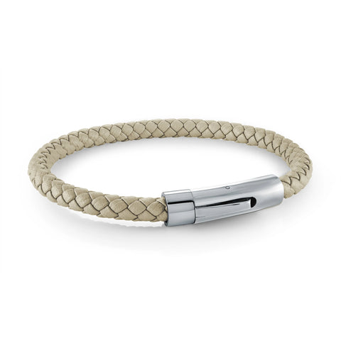 ITALGEM OATMEAL LEATHER BRACELET