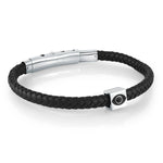 ITALGEM STEEL EYE LEATHER BRACELET