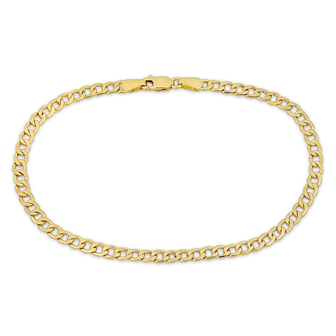 Gold Men's Curb Link Bracelet Italian