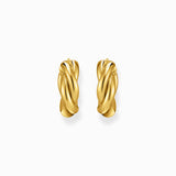 THOMAS SABO Gold-plated hoop earrings in intertwined design