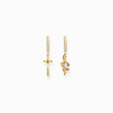 THOMAS SABO Gold-plated Sword Snake hoop earrings