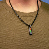KORITE Midnight Ammolite Pendant in Matte Black Titanium