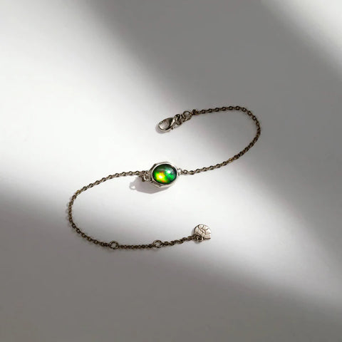 KORITE Essentials oval ammolite bracelet in sterling silver