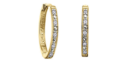 18kt Yellow Gold Diamond Hoop Earrings