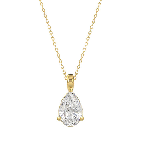 Lab Grown Pear Shaped Diamond Necklace 2.00ct