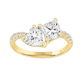 Lab Grown Toi et Moi Ring 2.25 ctw