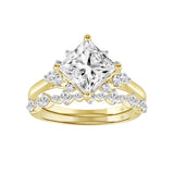 Lab Grown Princess Cut Bridal Set 2.50 ctw