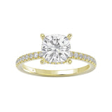 Lab Grown Cushion Cut Diamond Engagement Ring 2.25 ctw