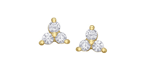 Yellow Gold Diamond Stud Earrings