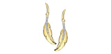 10kt Yellow Gold Diamond Feather Earrings