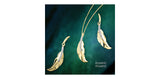 10kt Yellow Gold Diamond Feather Earrings