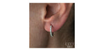 10kt White Gold Diamond Hoop Earrings