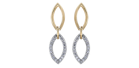 Yellow Gold Diamond Drop Earrings