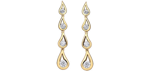 Maple Leaf Diamonds - Dangle Earrings