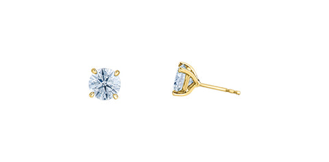 Lab Created Diamond Earrings 14kt - 3.00ct