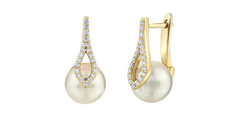 10kt Yellow Gold Pearl Drop Earrings