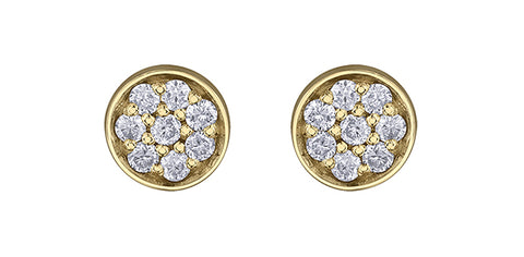 Gold Diamond Pave Stud Earrings