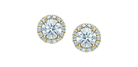 Diamond Evolution - 1.42ct tw Diamond Halo Earrings