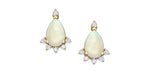 Yellow Gold Opal & Diamond Earrings