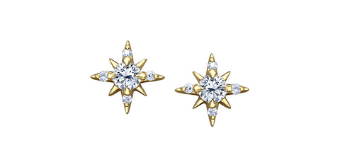 Maple Leaf Diamonds North Star Earrings