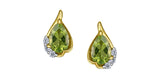Yellow Gold Peridot & Diamond Stud Earrings