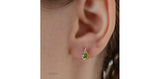 Yellow Gold Peridot & Diamond Stud Earrings