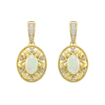 10kt Yellow Gold Opal & Diamond Earrings