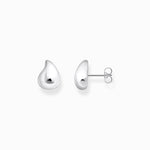 THOMAS SABO Small silver ear studs in organic shape