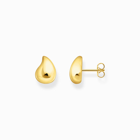 THOMAS SABO Small gold-plated ear studs in organic shape