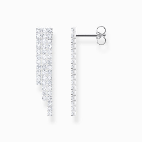 THOMAS SABO Silver earrings in waterfall design with white zirconia