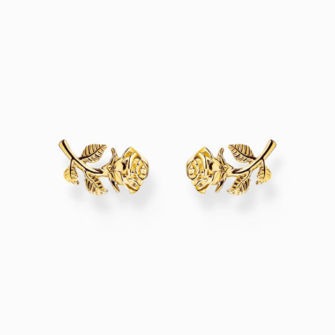 THOMAS SABO Gold-plated ear studs Roses