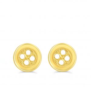 10kt Yellow Gold Button Baby Stud Earrings