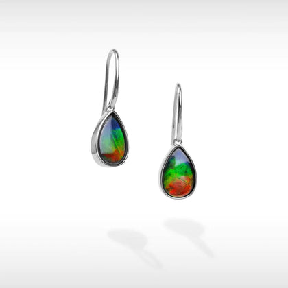 KORITE Essentials Pear ammolite earrings in sterling silver