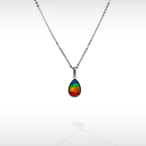 KORITE Essentials Pear ammolite pendant in sterling silver