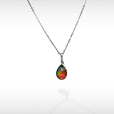 KORITE Essentials teardrop ammolite pendant in sterling silver
