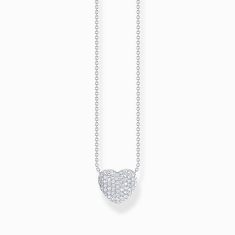 Thomas Sabo Silver necklace with heart pendant and white zirconia