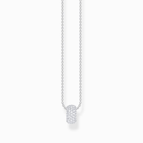 Thomas Sabo Silver necklace with ring pendant and white zirconia