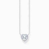 Thomas Sabo Silver necklace with heart-shaped halo pendant