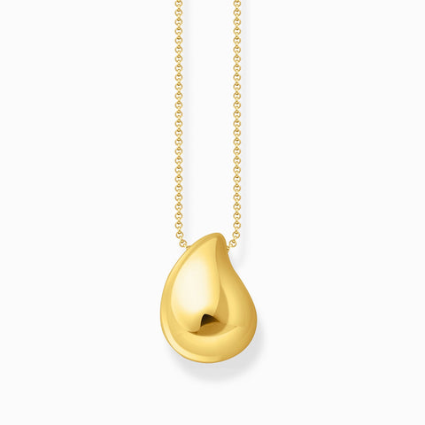 Thomas Sabo Gold-plated necklace with pendant in organic drop-shape