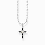 Thomas Sabo Silver necklace with black cross