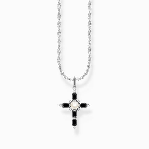 Thomas Sabo Silver necklace with black cross