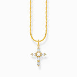 Thomas Sabo Gold-plated necklace with white cross