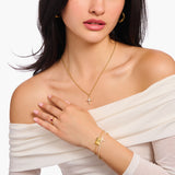 Thomas Sabo Gold-plated necklace with white cross