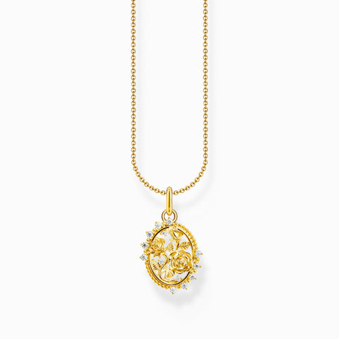 Thomas Sabo Gold-plated necklace with pendant Roses