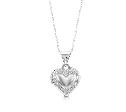 Gold Heart Locket Baby Necklace